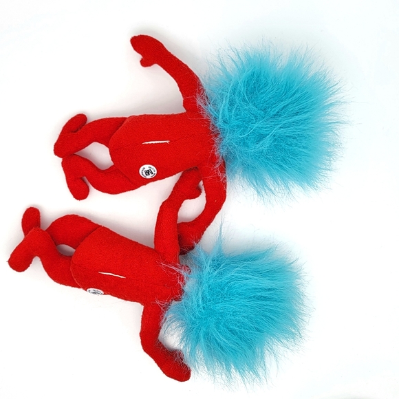 Dr. Seuss Thing 1 & Thing 2 Cat In The Hat Movie 2003 Plush Toys - Picture 3 of 5